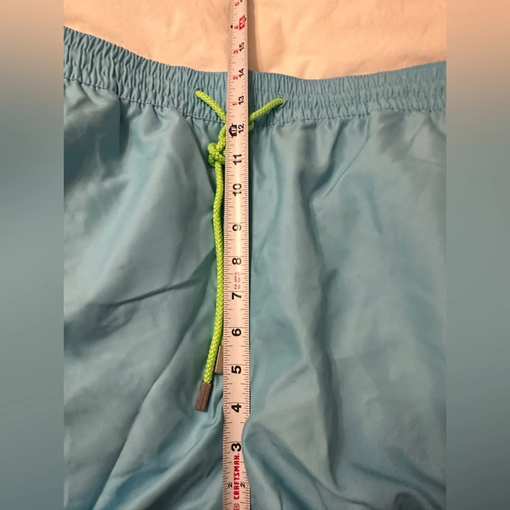 Le Club Skyline Mid Length Swim Trunks - NWT - Size XXL - Blue w/ Orange Accents